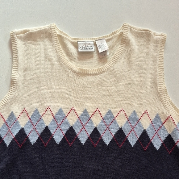 HOLIDAY SALE Liz Claiborne Vintage Argyle Sweater Vest - Picture 3 of 4
